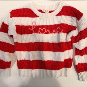 Cat & Jack Red and White Striped Sweater & Skirt Set
